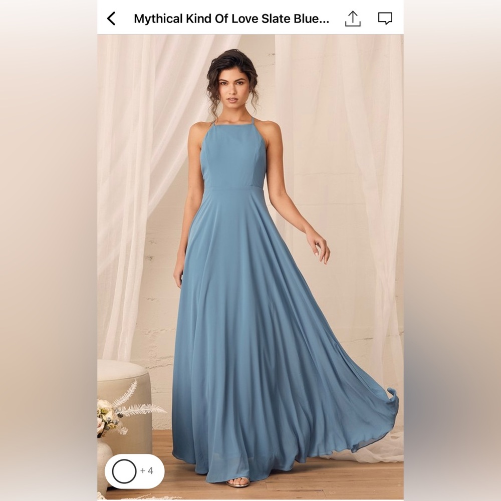 Lulu’s Slate Blue Bridesmaid Dress- Mythical Kind of Love Maxi Dress, medium - Picture 2 of 6